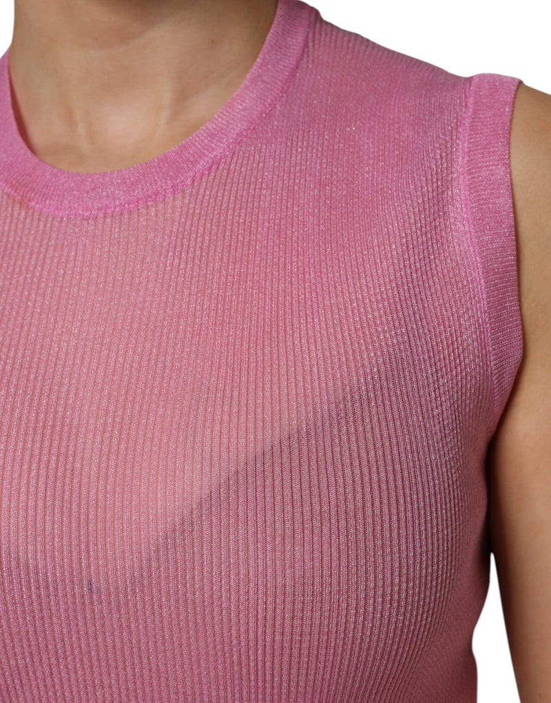 Dolce & Gabbana Pink Sleeveless Round Neck Tank Top