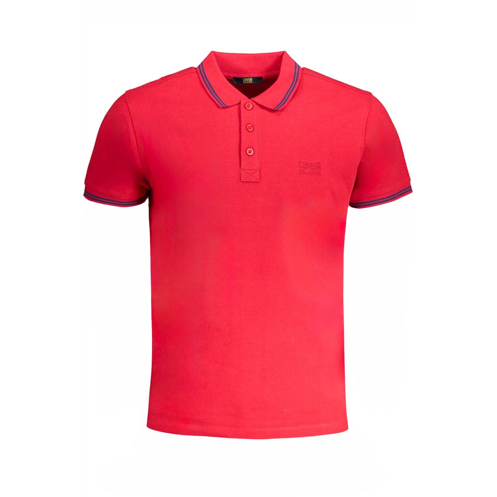 Polo homme en coton rouge Cavalli Class
