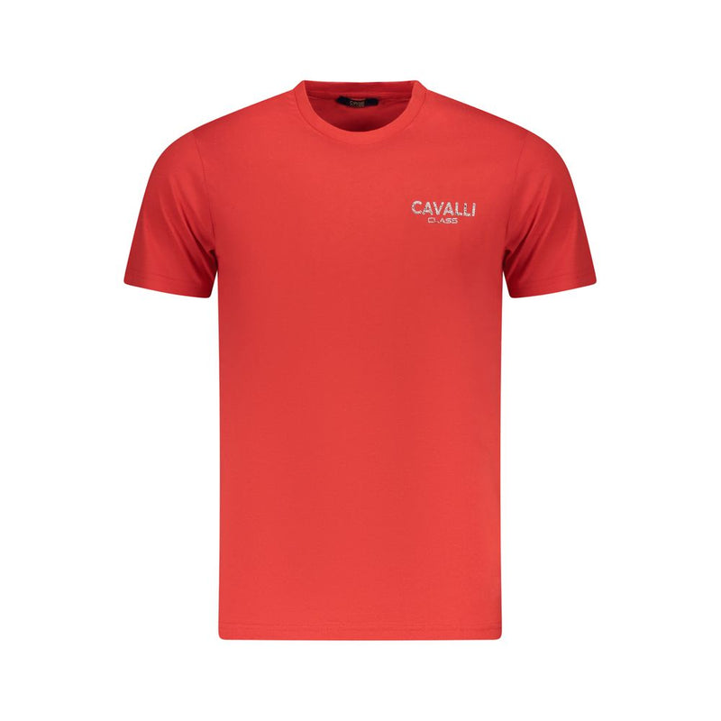 T-shirt homme en coton rouge Cavalli Class