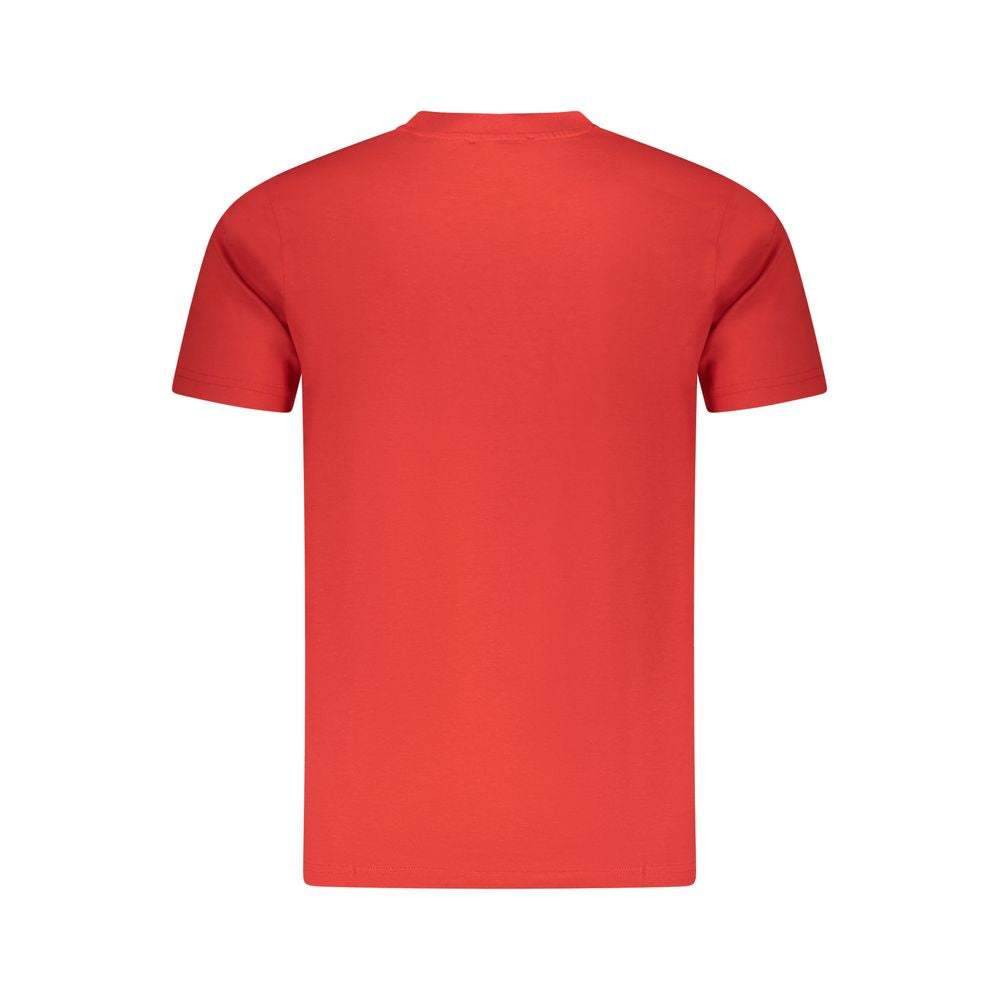 T-shirt homme en coton rouge Cavalli Class