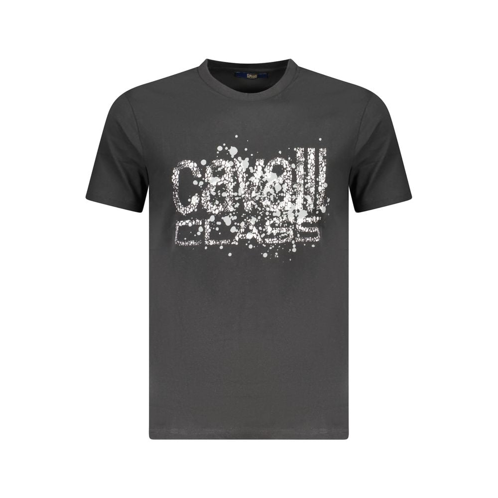 T-shirt homme en coton noir Cavalli Class