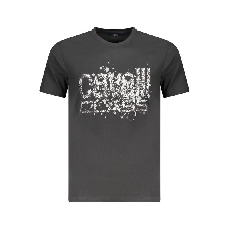 T-shirt homme en coton noir Cavalli Class