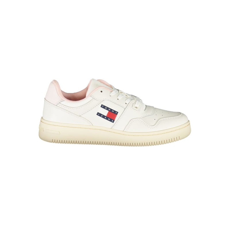 Tommy Hilfiger Sneakers Femme en Cuir Blanc - Élégantes et Confortables