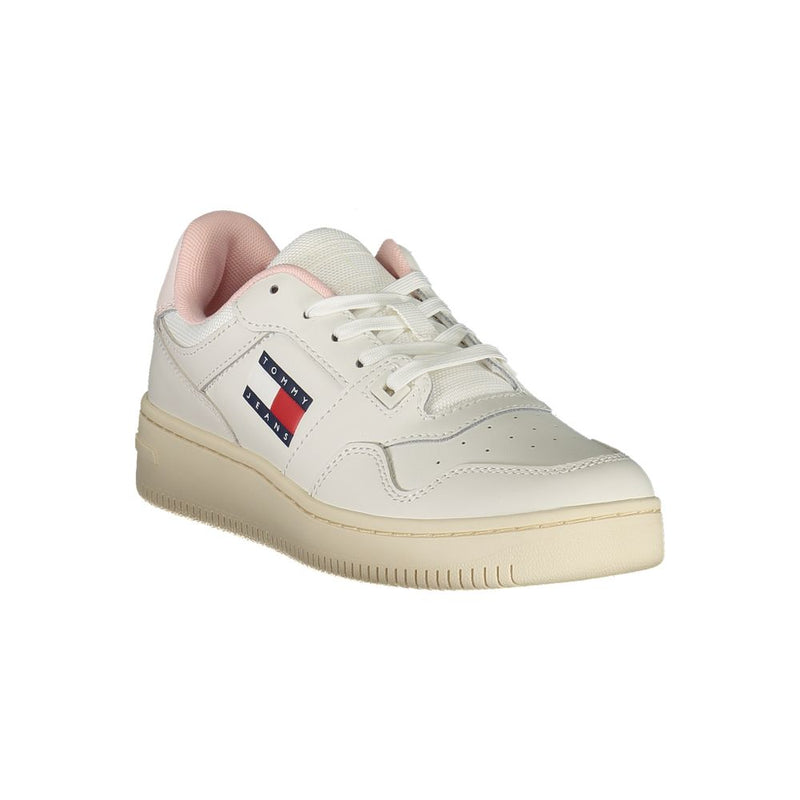Tommy Hilfiger Sneakers Femme en Cuir Blanc - Élégantes et Confortables