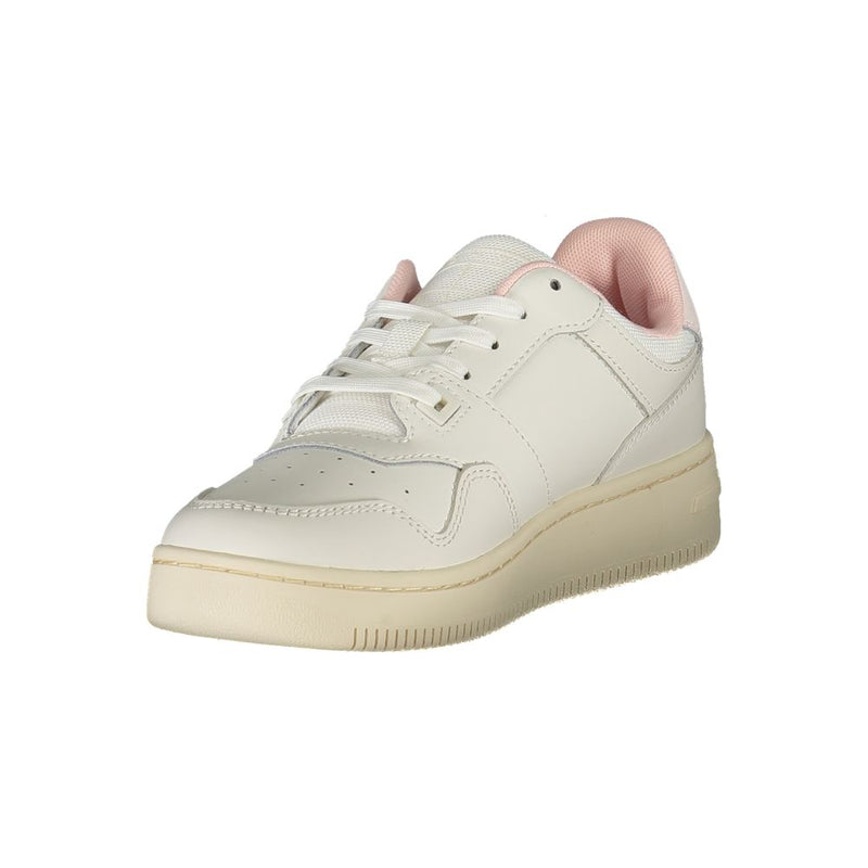 Tommy Hilfiger Sneakers Femme en Cuir Blanc - Élégantes et Confortables