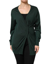 Dolce & Gabbana Cardigan en Cachemire et Soie Vert Foncé
