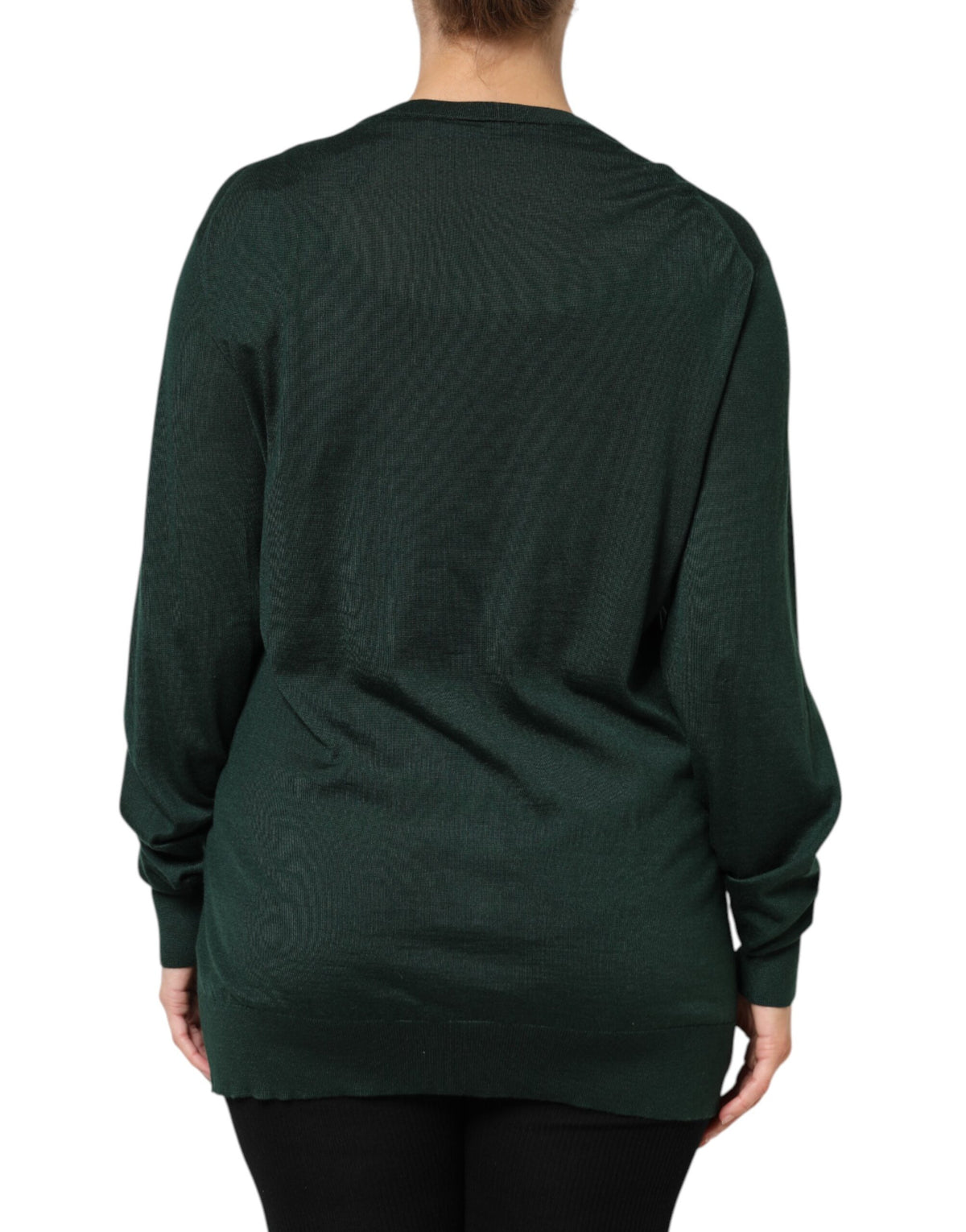 Dolce & Gabbana Cardigan en Cachemire et Soie Vert Foncé