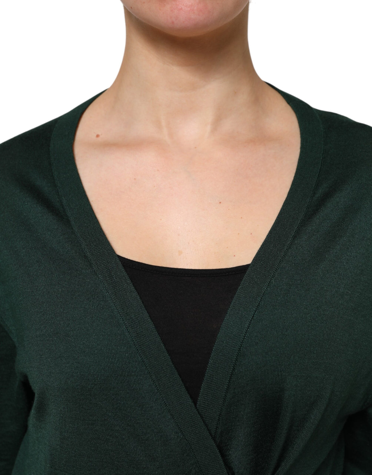 Dolce & Gabbana Cardigan en Cachemire et Soie Vert Foncé