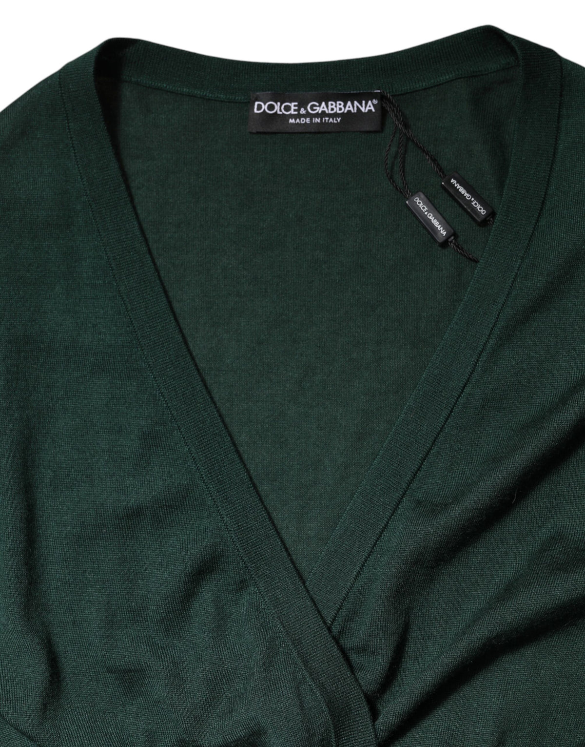 Dolce & Gabbana Cardigan en Cachemire et Soie Vert Foncé