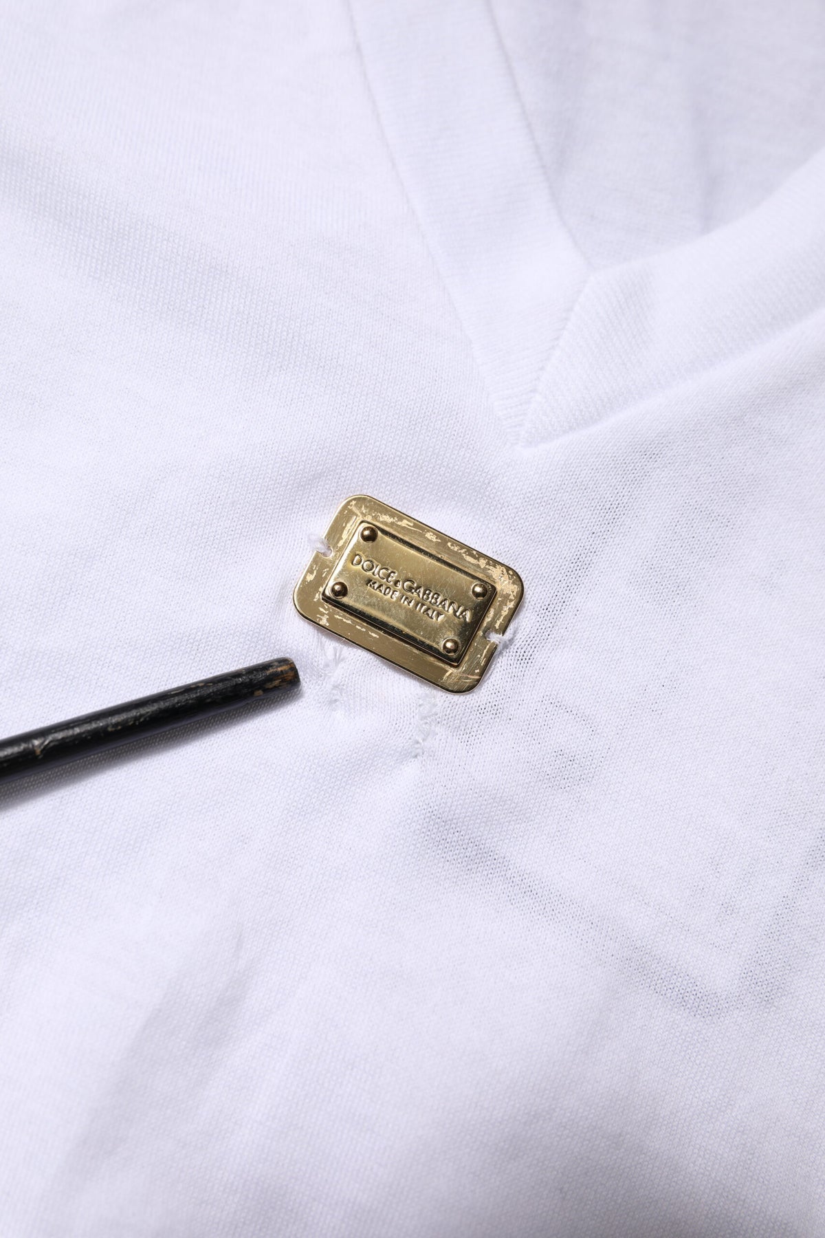 Dolce & Gabbana T-shirt en Coton Blanc à Manches Courtes