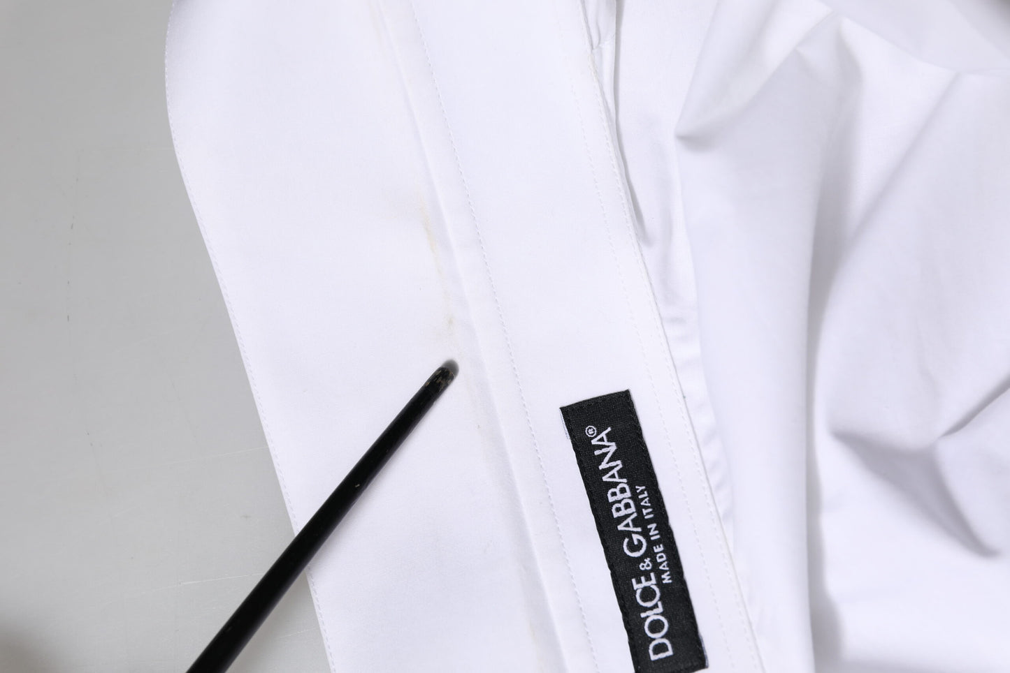 Dolce & Gabbana wit katoenen overhemd met kraag en lange mouwen