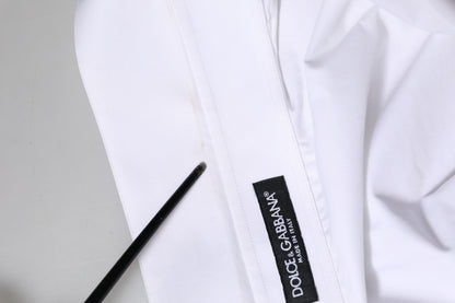 Dolce & Gabbana wit katoenen overhemd met kraag en lange mouwen