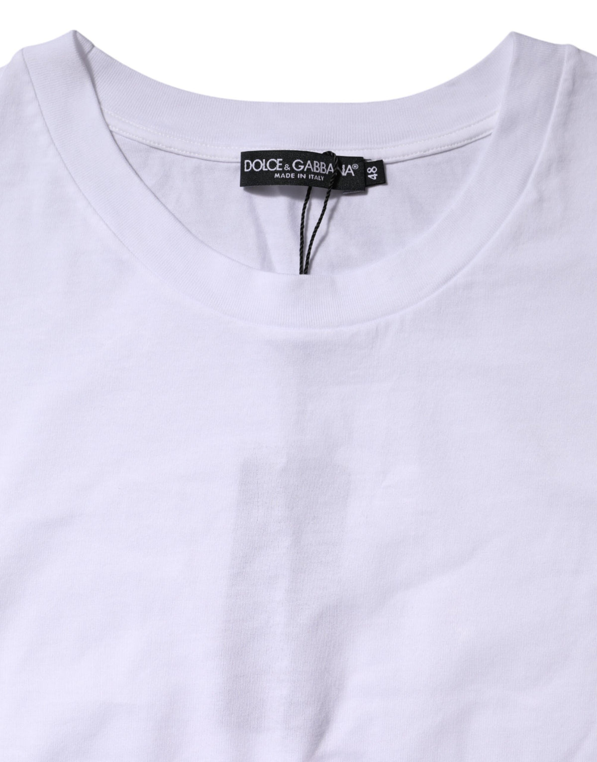 Dolce & Gabbana T-shirt en Coton Blanc à Manches Courtes