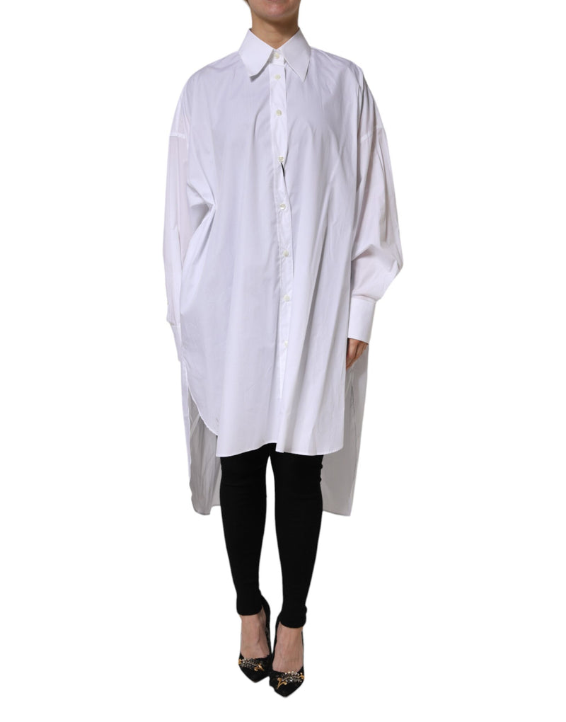 Dolce & Gabbana Chemise Blanche en Coton à Manches Longues