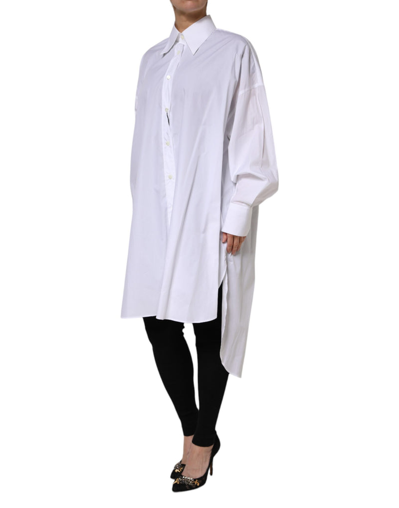 Dolce & Gabbana Chemise Blanche en Coton à Manches Longues