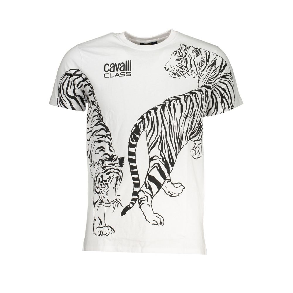 T-Shirt en Coton Blanc Cavalli Class - Modèle CA-28595-XL