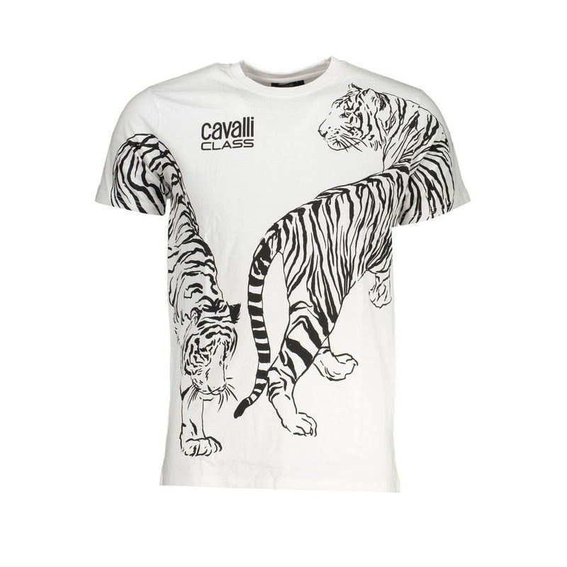 Cavalli Class White Cotton T-Shirt - Stylish and Comfortable