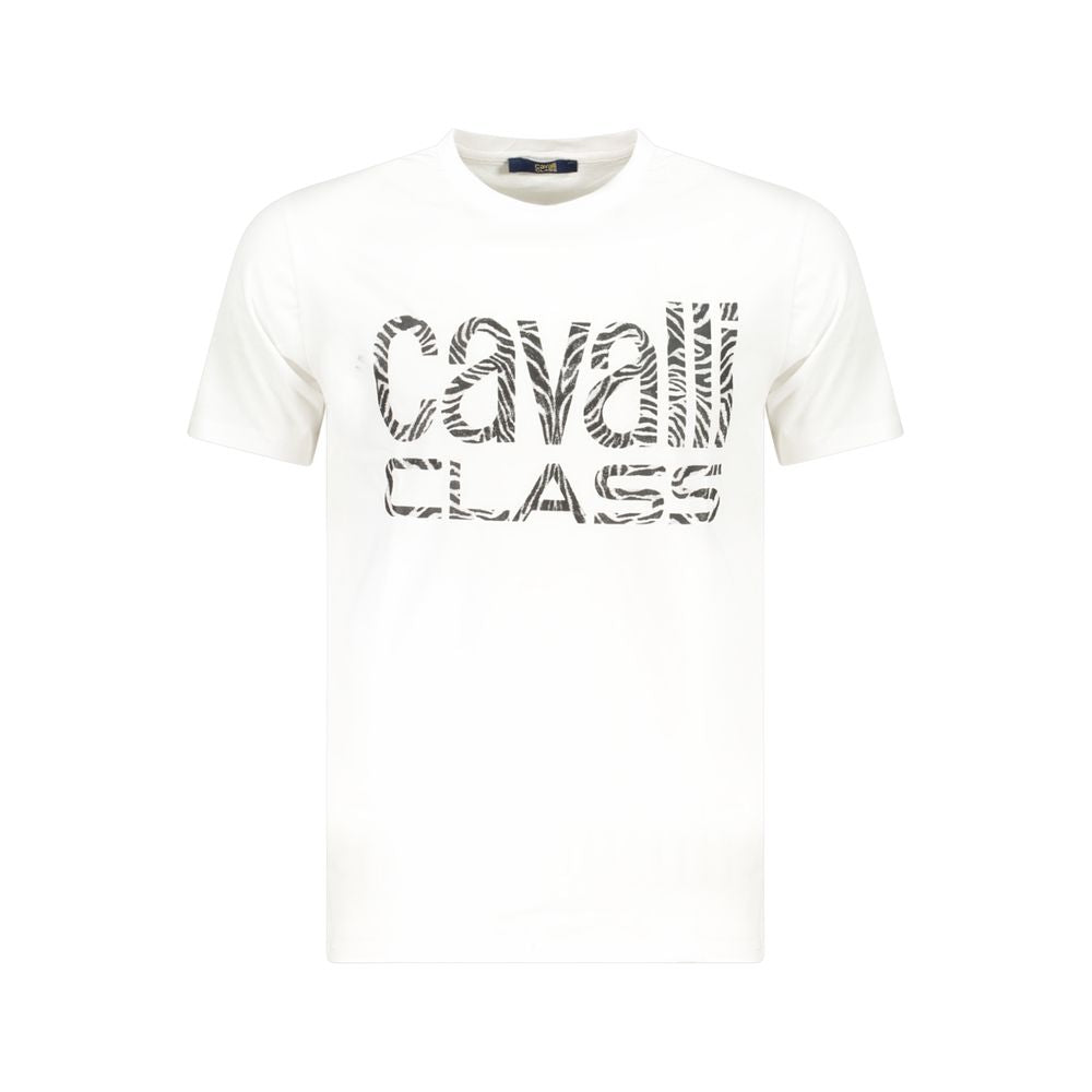 T-shirt homme en coton blanc Cavalli Class