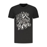 T-shirt homme en coton noir Cavalli Class