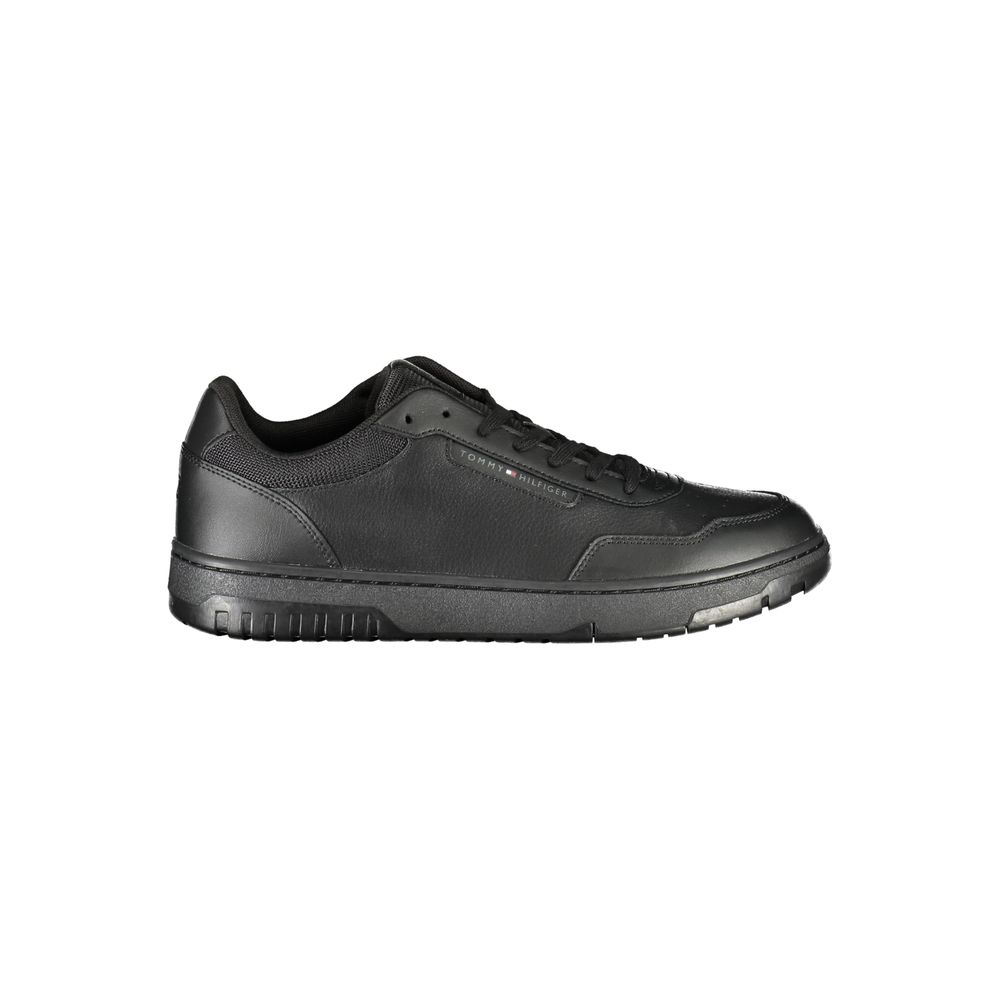 Tommy Hilfiger Black Leather Men Sneaker - Urban Chic Style