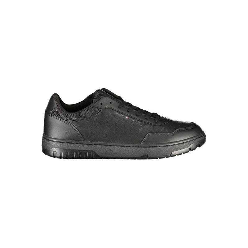 Tommy Hilfiger Black Leather Men Sneaker - Urban Chic Style