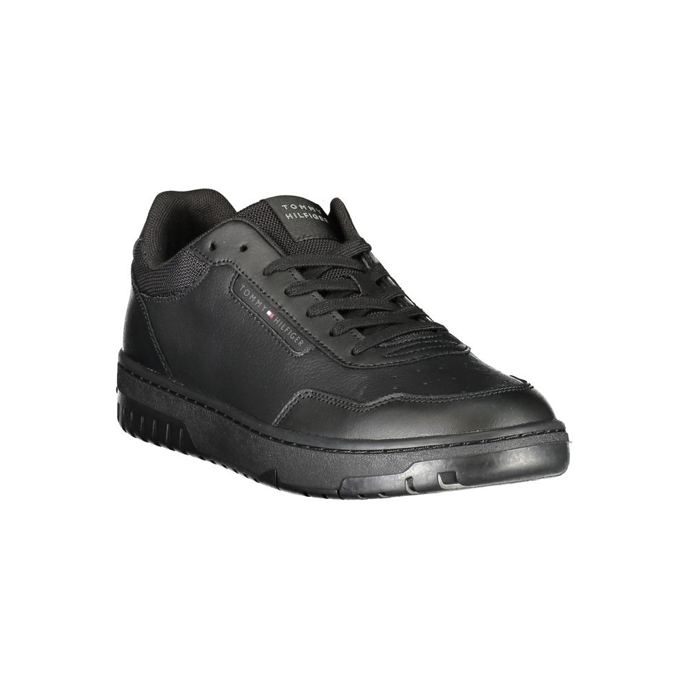 Tommy Hilfiger Black Leather Men Sneaker - Urban Chic Style