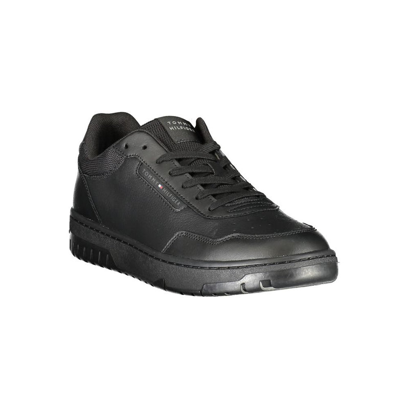 Tommy Hilfiger Black Leather Men Sneaker - Urban Chic Style