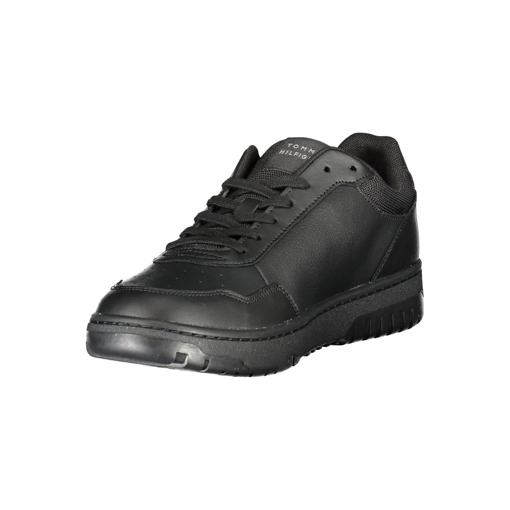 Tommy Hilfiger Black Leather Men Sneaker - Urban Chic Style