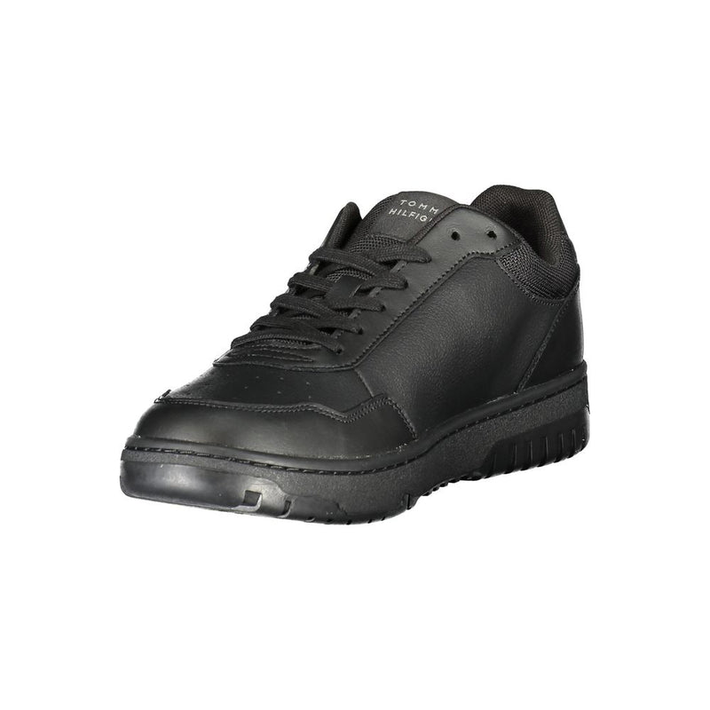 Tommy Hilfiger Black Leather Men Sneaker - Urban Chic Style