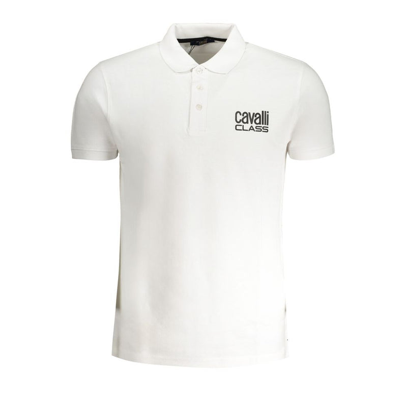 Cavalli Class wit katoenen poloshirt