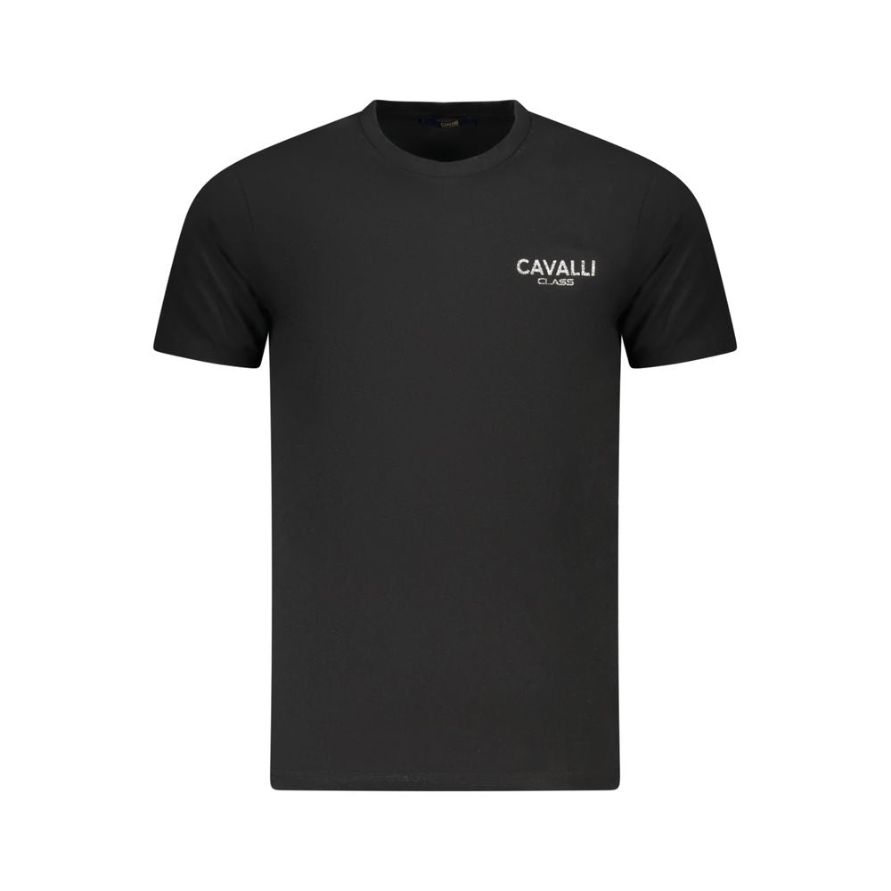 T-shirt homme en coton noir Cavalli Class