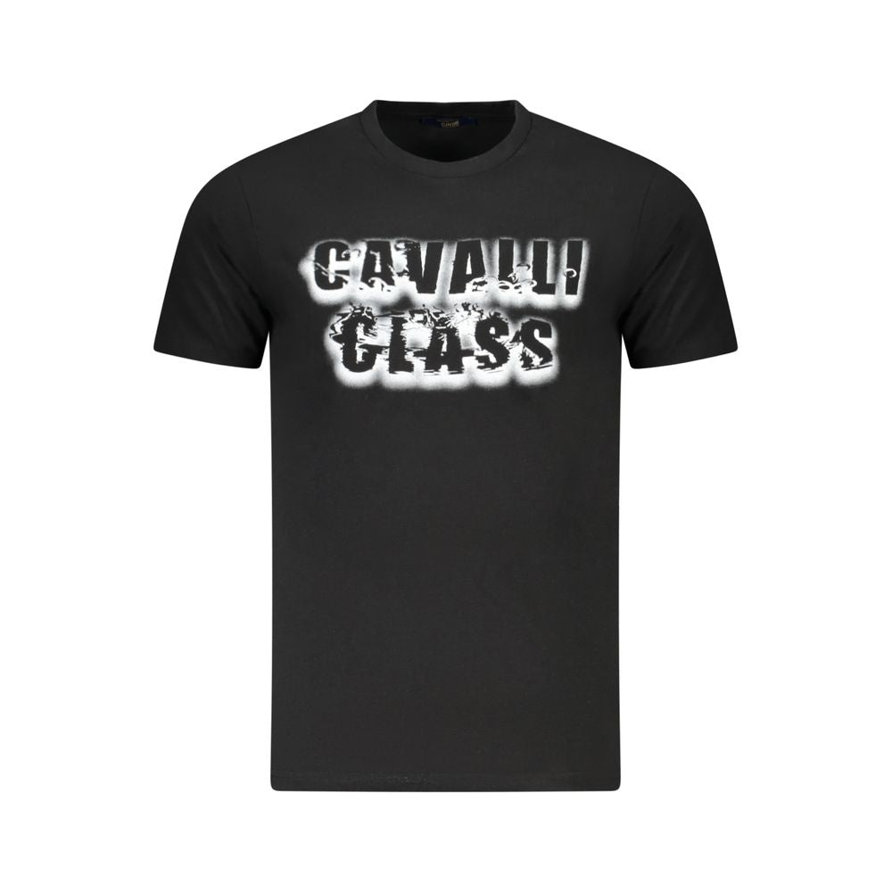 T-shirt homme en coton noir Cavalli Class