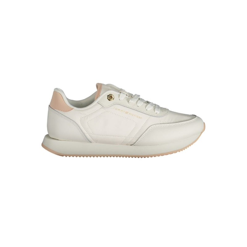 Tommy Hilfiger Women's White Polyester Sneakers - All-Day Comfort