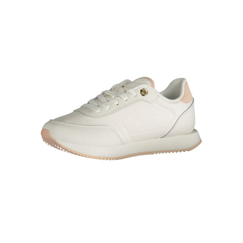 Tommy Hilfiger Women's White Polyester Sneakers - All-Day Comfort