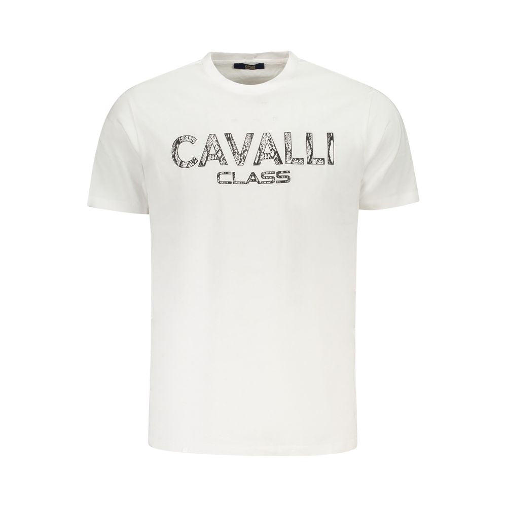 T-shirt homme en coton blanc Cavalli Class