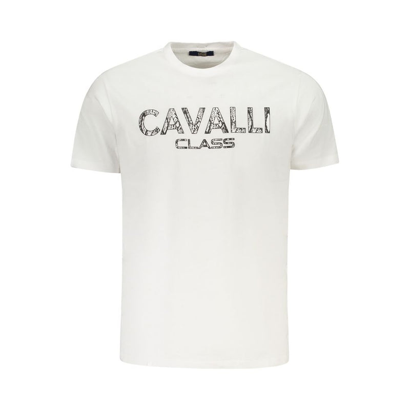 T-shirt homme en coton blanc Cavalli Class