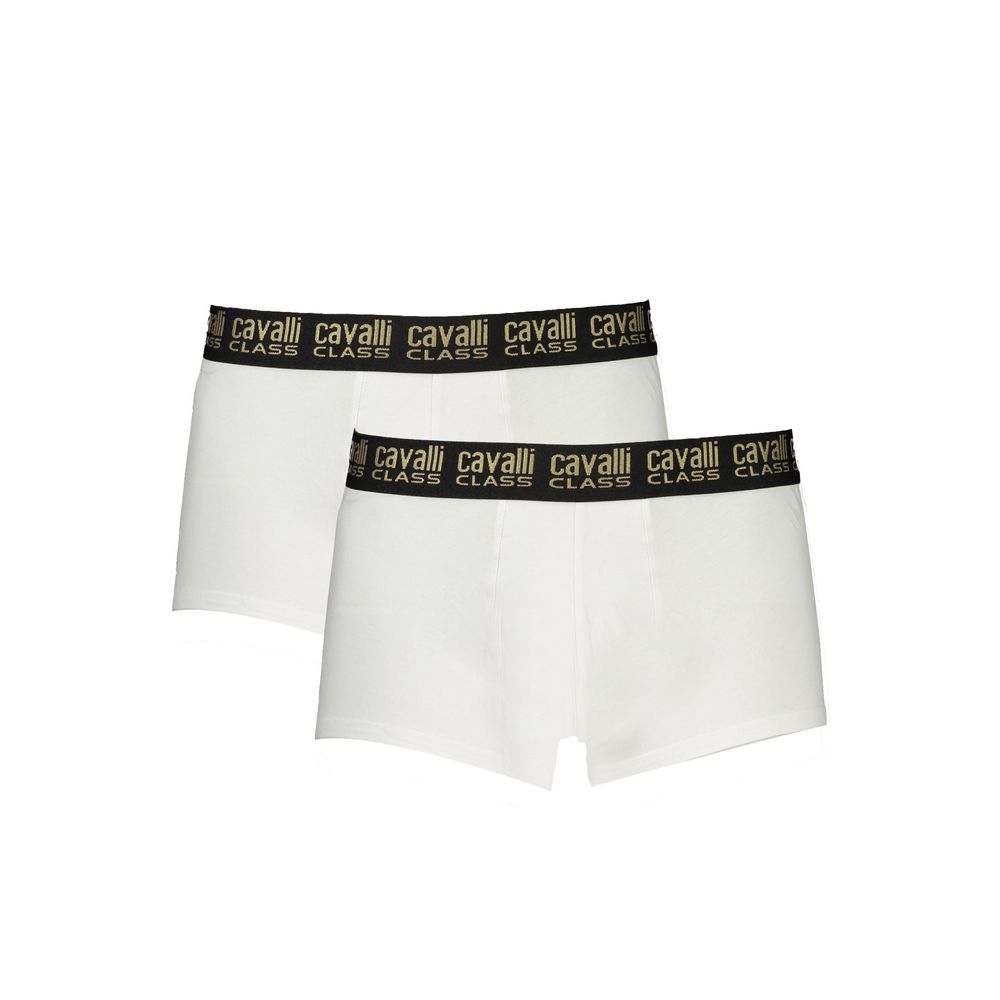 Cavalli Class Boxer Briefs Blanc en Coton pour Hommes - Luxe et Confort