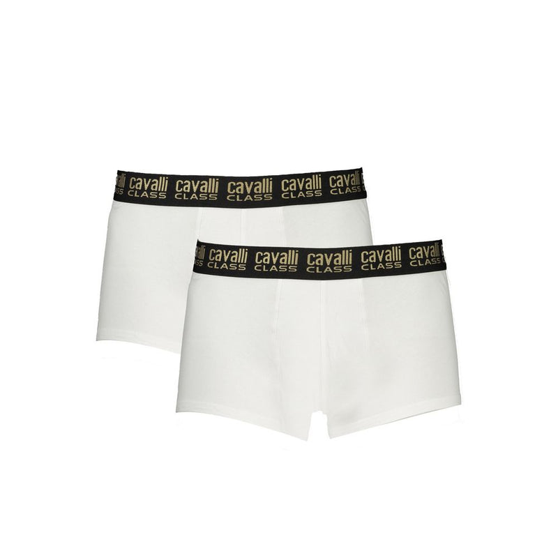 Cavalli Class Boxer Briefs Blanc en Coton pour Hommes - Luxe et Confort