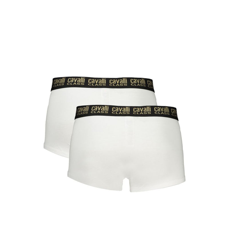 Cavalli Class Boxer Briefs Blanc en Coton pour Hommes - Luxe et Confort