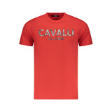 T-shirt homme en coton rouge Cavalli Class
