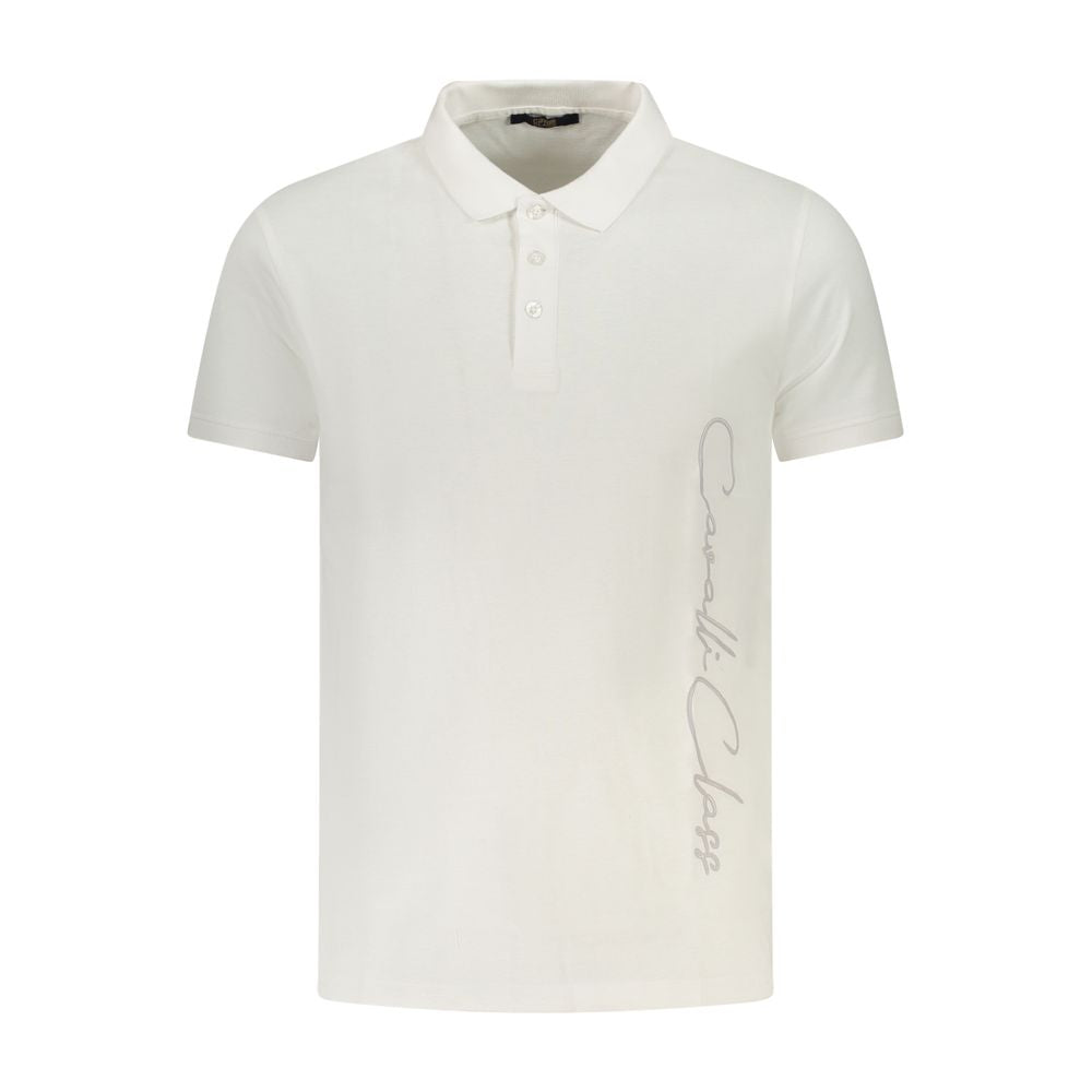 Polo homme en coton blanc Cavalli Class