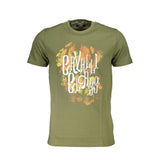 T-shirt homme en coton vert Cavalli Class