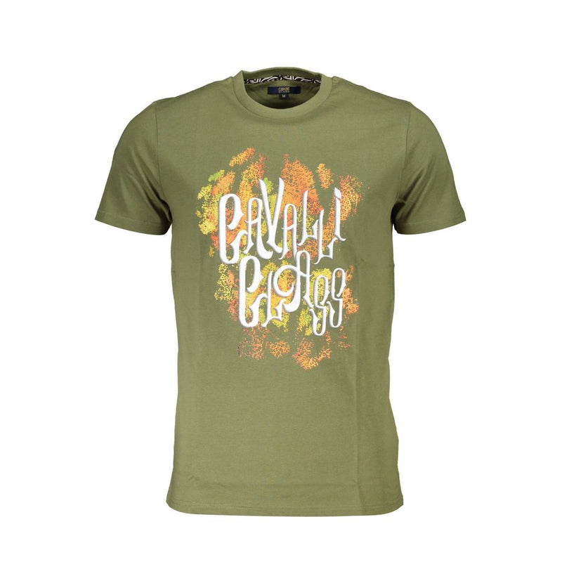 Cavalli Class Groen Katoenen Heren T-Shirt