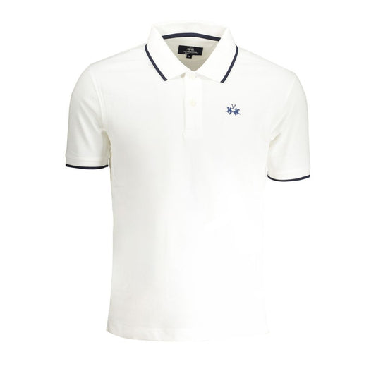 La Martina White Cotton Men's Polo Shirt - Timeless Elegance