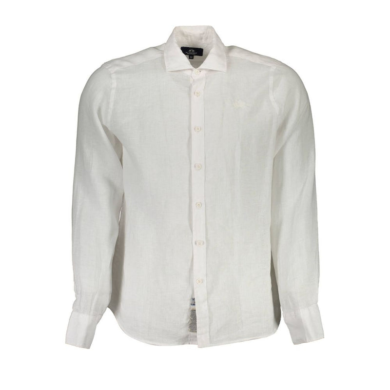 Chemise homme en lin blanc La Martina
