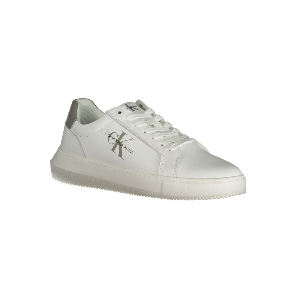 Calvin Klein White Leather Men Sneaker - Sustainable Style