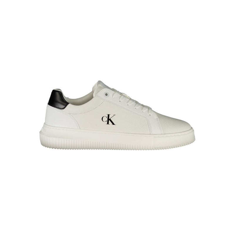 Calvin Klein White Leather Men Sneaker - Élégant et Confortable