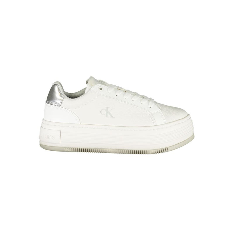 Calvin Klein White Leather Women Sneaker - Stylish & Comfortable