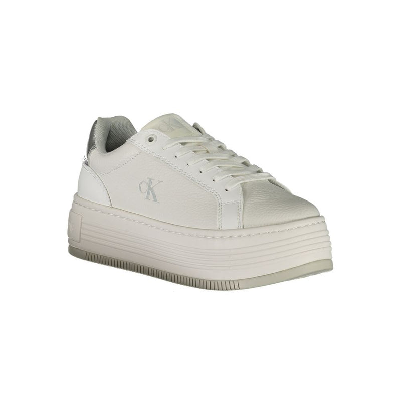 Calvin Klein White Leather Women Sneaker - Stylish & Comfortable