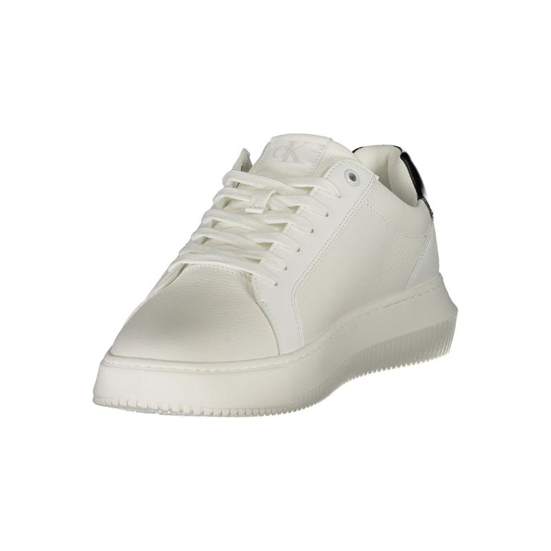 Calvin Klein White Leather Men Sneaker - Élégant et Confortable